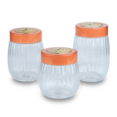 Happy Crown Gold Plastic Jar 3 Pcs