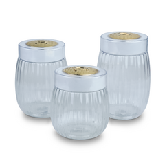 Happy Crown Gold Plastic Jar 3 Pcs