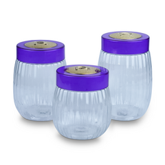 Happy Crown Gold Plastic Jar 3 Pcs