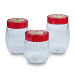 Happy Crown Gold Plastic Jar 3 Pcs