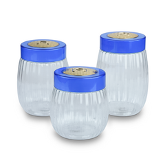 Happy Crown Gold Plastic Jar 3 Pcs
