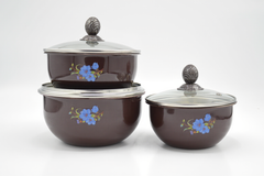 Glory Steel Serving Bowl Set 3 Pcs