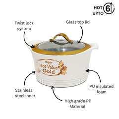 Happy Hot Value Gold Glass Top Hotpot