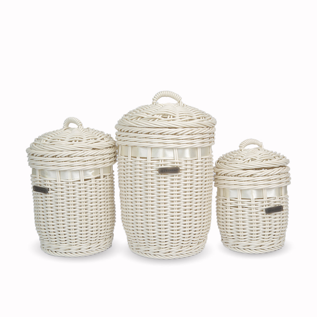 Bamboo Basket with Cap (3 Pieces set)