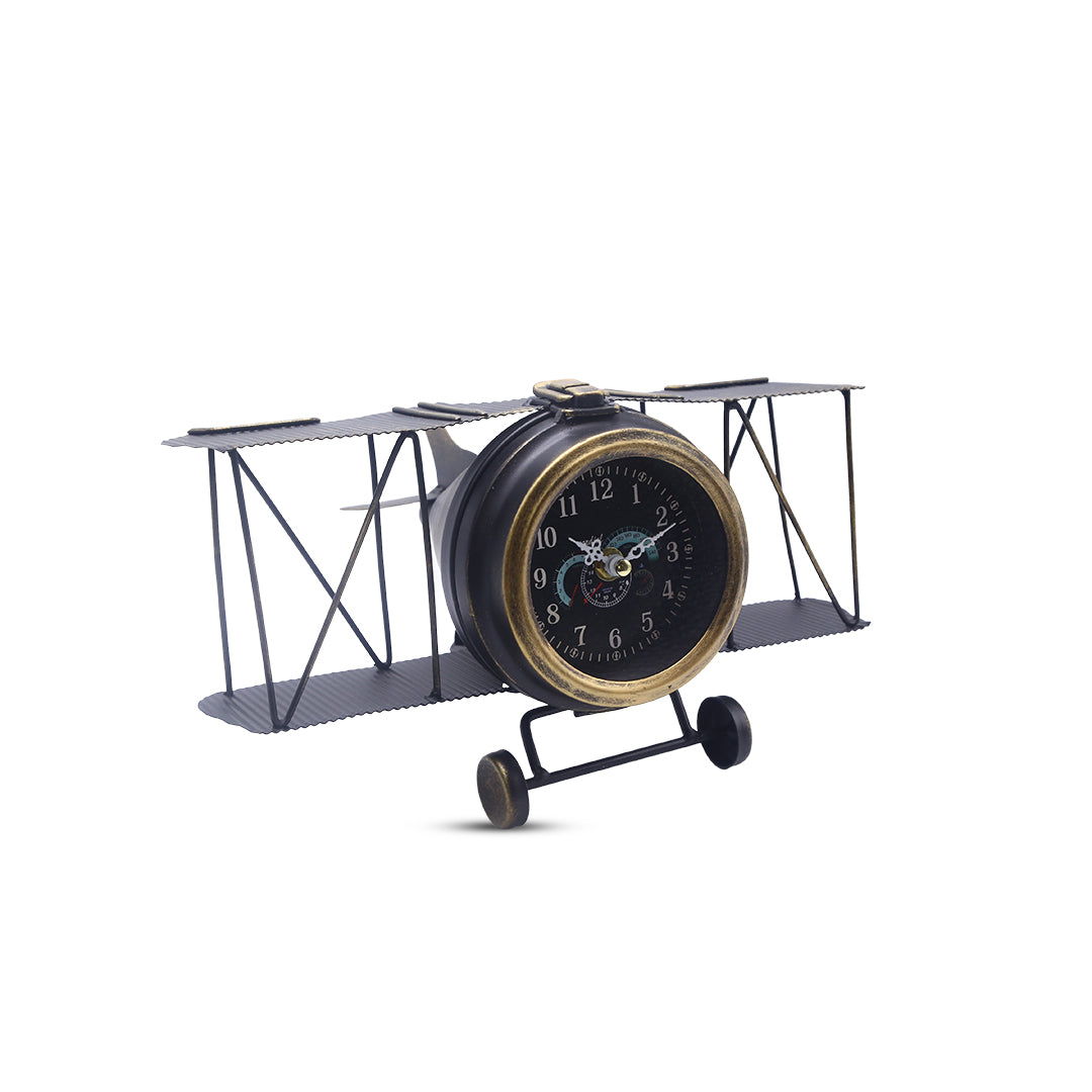 Metal Fokker plane Clock