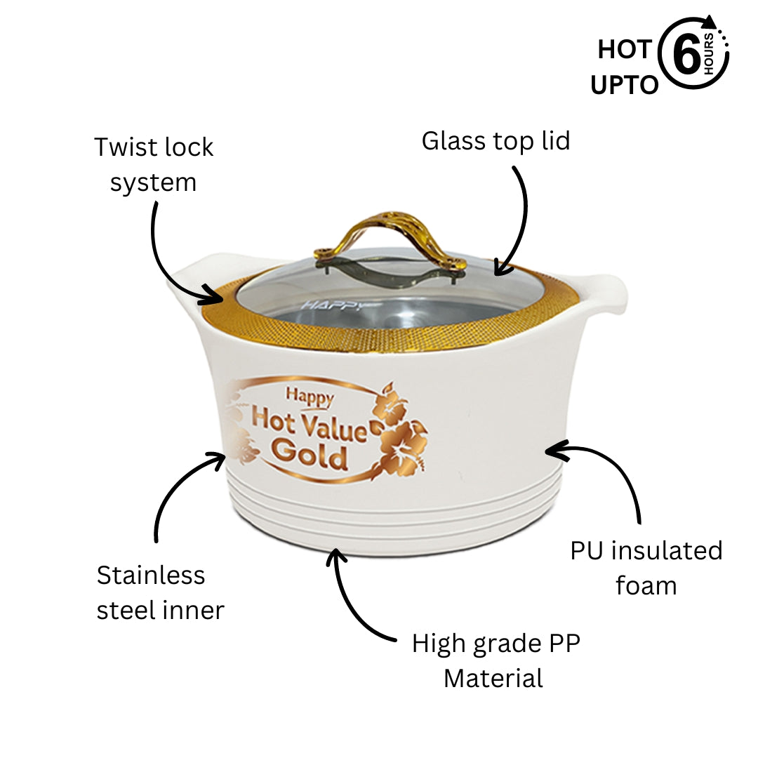 Happy Hot Value Gold Glass Top 4 Pcs Gift Pack