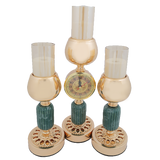 Decorated Big 3pcs Candle Stand With Clook