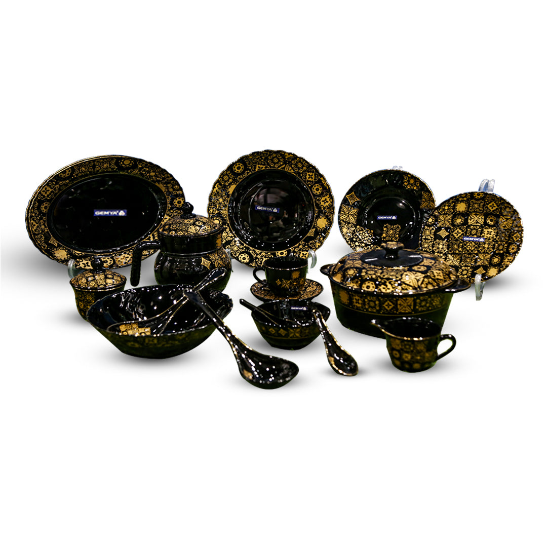 Black Gold Marble Dinner Set (72 pieces 8 person serving)
