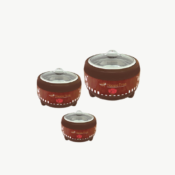 Happy Time Glass Top Brown - 3 Pc