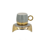 Cup Saucer Gray Gold