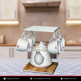 Imported Tea Set kettle + 6 Pcs Tea cups + Tray